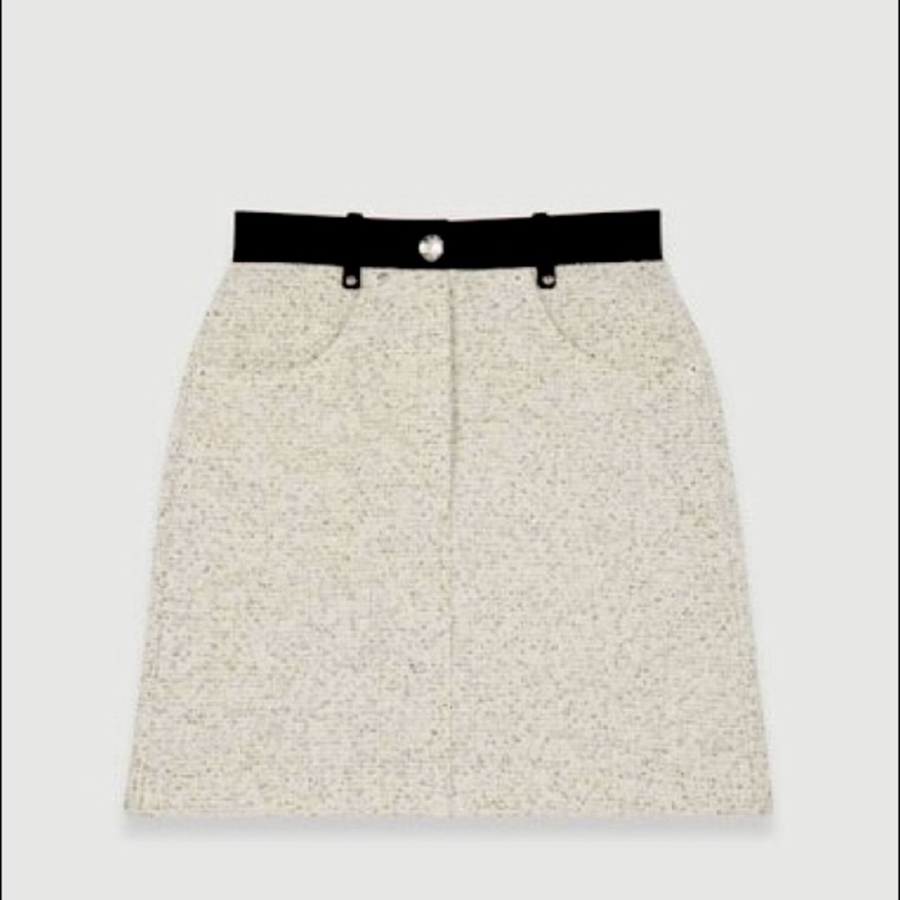 Maje Tweed-Style Skirt With Contrast Details